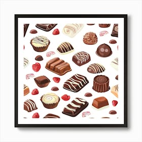 Sweets And Chocolates Seamless Pattern 3 Art Print