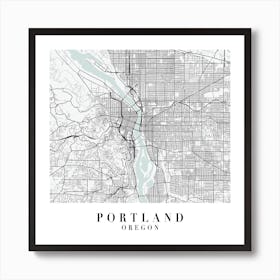 Portland Oregon Street Map Minimal Color Square Art Print