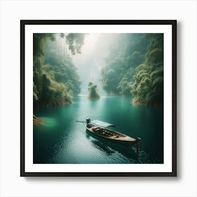 Boat In The Lake Art Print Art Print