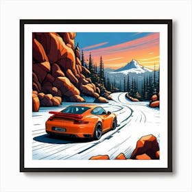 Sports Car Illustration Art Print