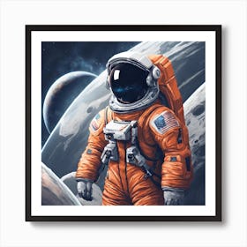 Astronaut In Space 2 Art Print