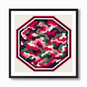 Pattern red green violet pink 3 Art Print