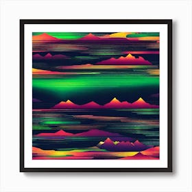 Psychedelic Mountains Art Print