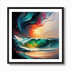 Abstract Painting With Sea Colors 3 Art Print