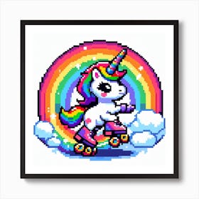 Pixel Unicorn Art Print