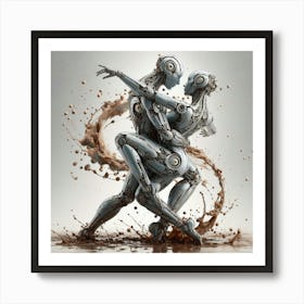 Robots In Love 1 Art Print