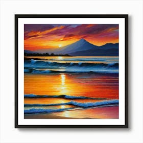 Sunset On The Beach 128 Art Print