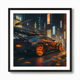 Pumpkin Car (Cyberpunk37) Art Print