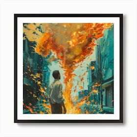 Fire in The Air - Fire in the City Art Print