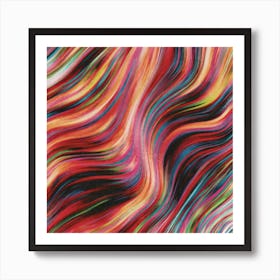 Abstract Wavy Lines colour 1 Art Print