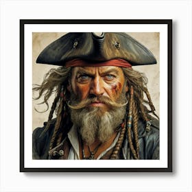 A Striking Portrait Of A Pirate Captain Art Print