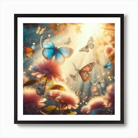 Butterfly In The Garden Art Print