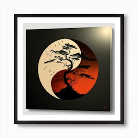 Myeera Abstract Art Yin Yang Symbol Simple Bonzai Tree Sunset M 88b274eb B2ff 4eaa 8ea0 43ae6db54a5c Art Print