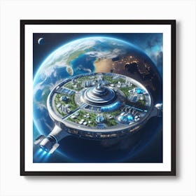 Spaceship In Space 35 Art Print