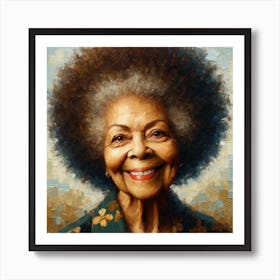 Portrait Of A Woman With Afro Art Print