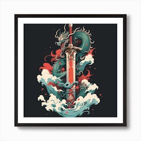 Sword Dragon Art Print