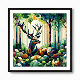 "Geometric Wilderness" captures the essence of the natural world through the lens of modern art, presenting a majestic stag in a forest of abstract shapes. This piece is a symphony of pattern and color, with the harmonious geometry inviting the viewer to explore the balance between the wild and the structured. It's a conversation starter, perfect for spaces that crave a touch of modernity while paying homage to the timeless beauty of the wild. Bring this artwork into your home or office, and let it transform your space into a modern sanctuary of style and wonder. This piece is not just a visual treat; it promises to become the centerpiece of any room, inspiring awe with its intricate details and vibrant energy. Art Print