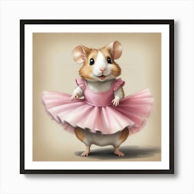 Hamster Ballerina 1 Art Print