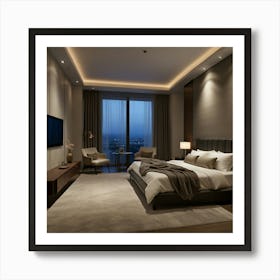 Modern Bedroom Design 1 Art Print