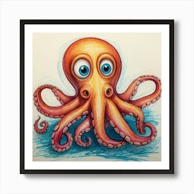 Octopus Drawing 2 Art Print