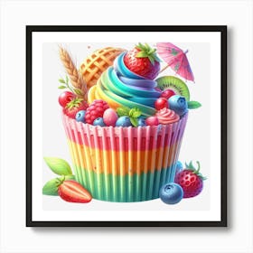 Rainbow Cupcake 12 Art Print