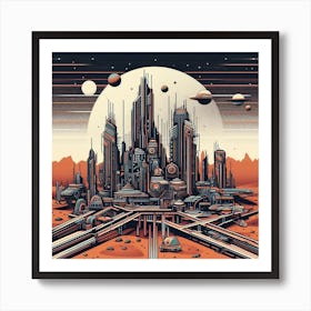 Mars Space City Art Print