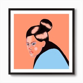 Asian Girl Square Art Print