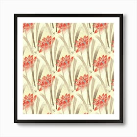 Flower Flora Leaf Wallpaper 1 Art Print