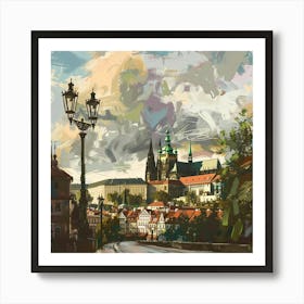 A Prague Castle In Prague Expressive Strokes Ill 1720028675 2 Art Print