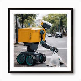 Robot On The Street 15 Art Print