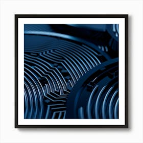 Bitcoins On Black Background Art Print