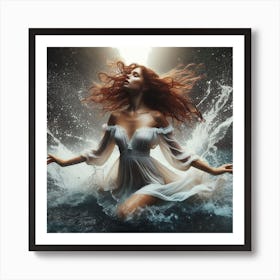 Woman In The Water 3 Art Print