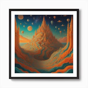 Dreamscapes, artwork that takes viewers on a whimsical journey through a surreal world. Art Style_V4 Creative Art Print