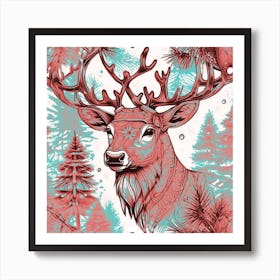 Red Deer Art Print
