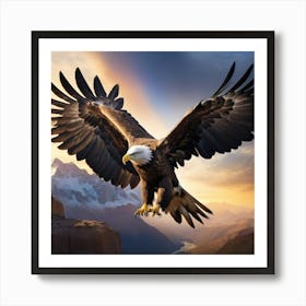 Albedobase Xl An Eagle Spreads Its Wings In Pride 1 (1) Art Print