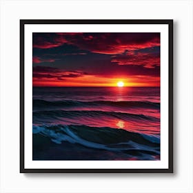 Sunset Over The Ocean 80 Art Print