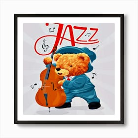 Jazz Teddy Bear Art Print