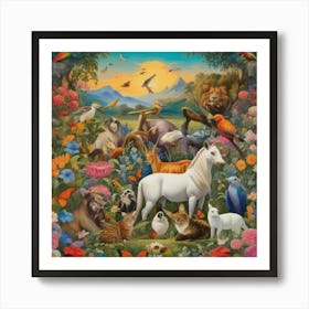 Garden Of Animals Art Print