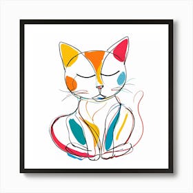 Whiskers of Wonder: The Colorful Calm of Cats Model IIII Art Print