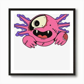 Cute Zombie Axolotl Funny Halloween Animals Art Print