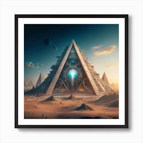 Pyramid In The Desert Art Print