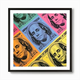 Dollar Bills Pop Art 3 Art Print