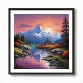 Sunset At The Lake Art Print