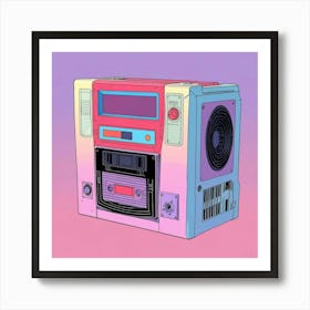 Retro Boombox Art Print