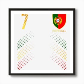 Vintage Portugal Jersey 7 Portugese Flag Pride Men Women Art Print