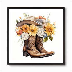 Cowboy Boots 1 Art Print