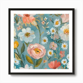 Watercolor Flowers 3 Art Print