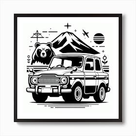 Samurai Car Art Print