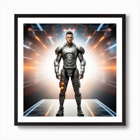 Futuristic Man In Armor 1 Art Print