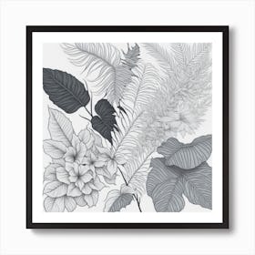 Tropical Leaves myluckycharm Art Print